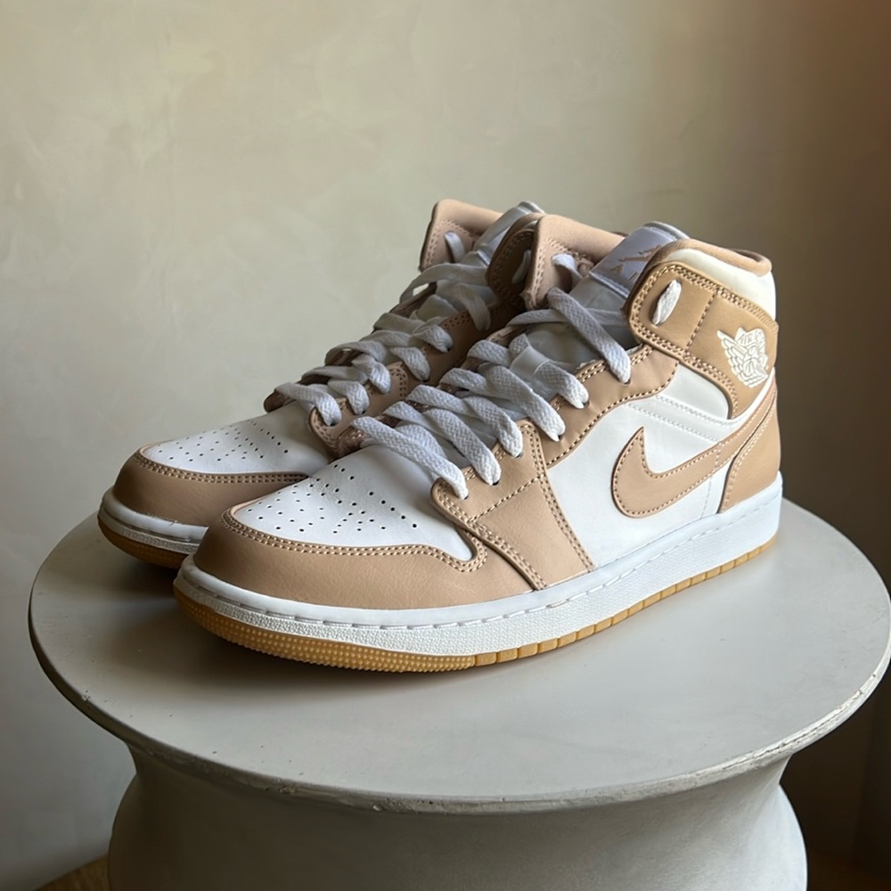 Tan & White Air Jordans
